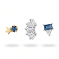 Blue Star & Crystal Fan Studs