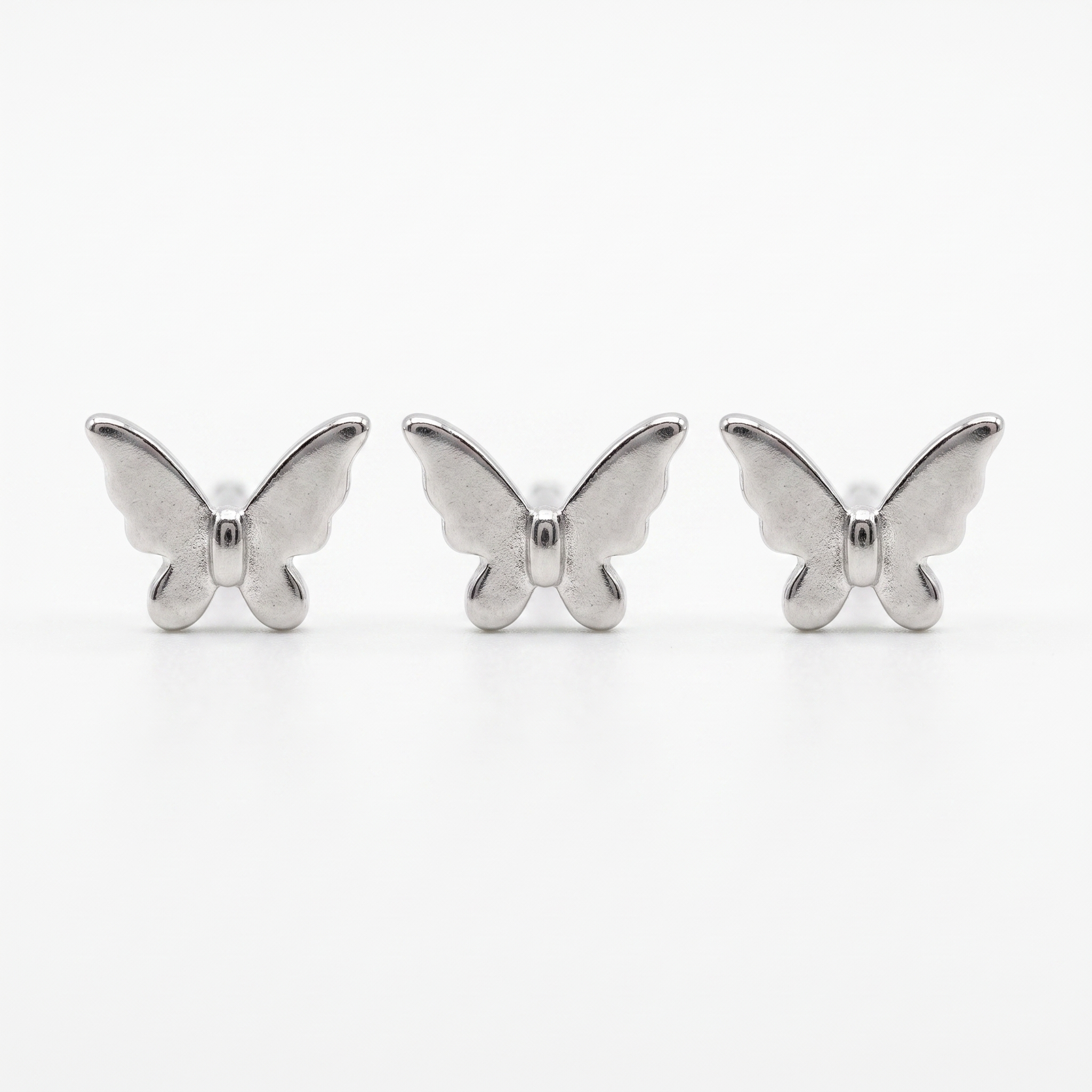 Silver Butterfly Studs