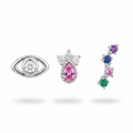 Evil-Eye & Pink Pear Studs