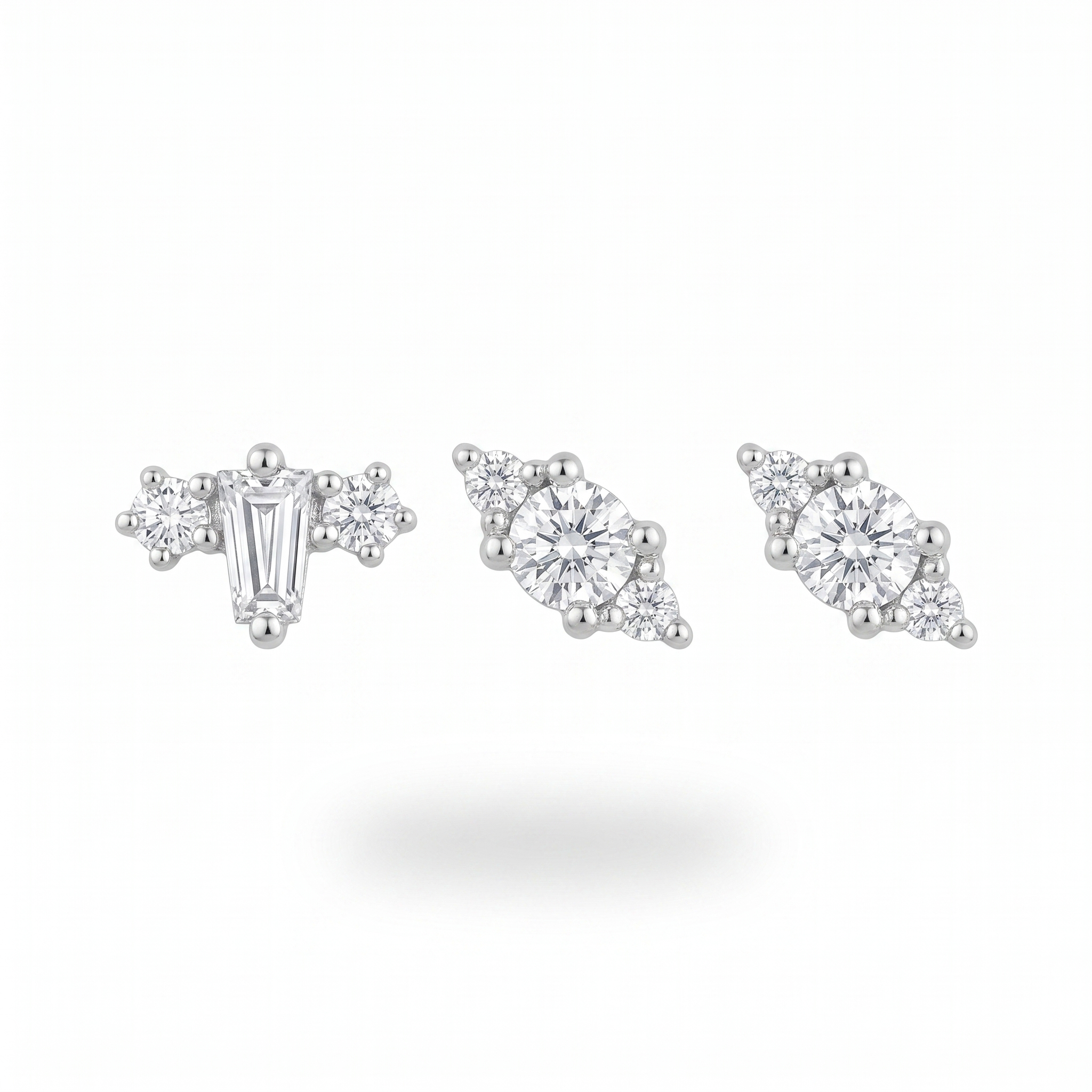 Baguette Cluster Studs