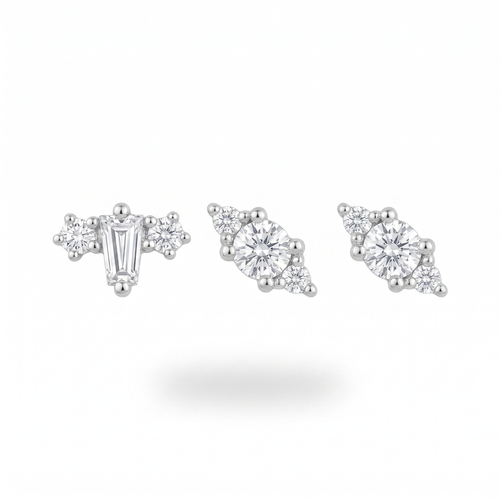 Baguette Cluster Studs