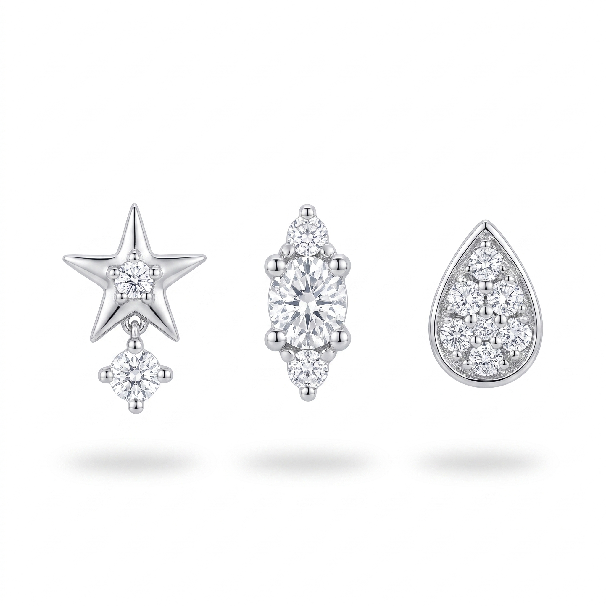 Star & Teardrop Crystal Studs