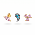 Pink Marquise & Paisley Studs