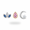 Blue Petal & Pink Pear Studs