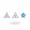 Pearl Trio & Turquoise Sun Studs