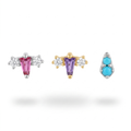 Pink & Purple Gem Studs