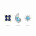 Blue Flower & Turquoise Star Studs