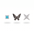 Black Butterfly & Star Studs