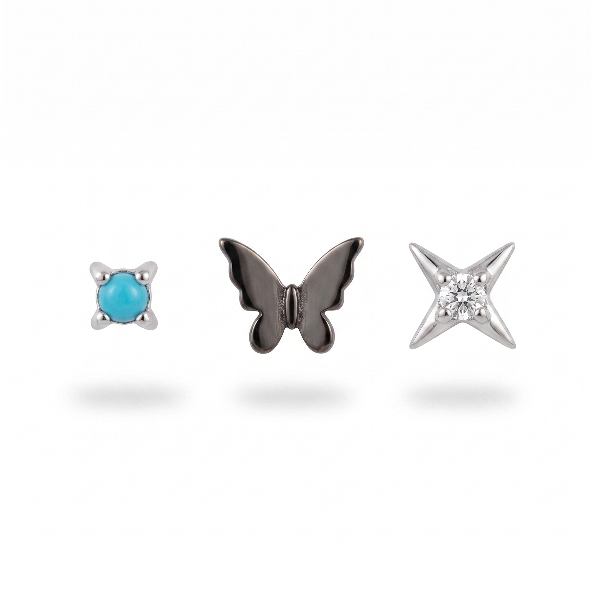 Black Butterfly & Star Studs
