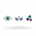 Emerald Eye & Blue Crown Studs
