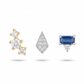 Crystal Kite & Blue Baguette Studs