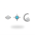 Turquoise Star & Moon Studs