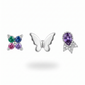 Butterfly & Purple Pear Studs