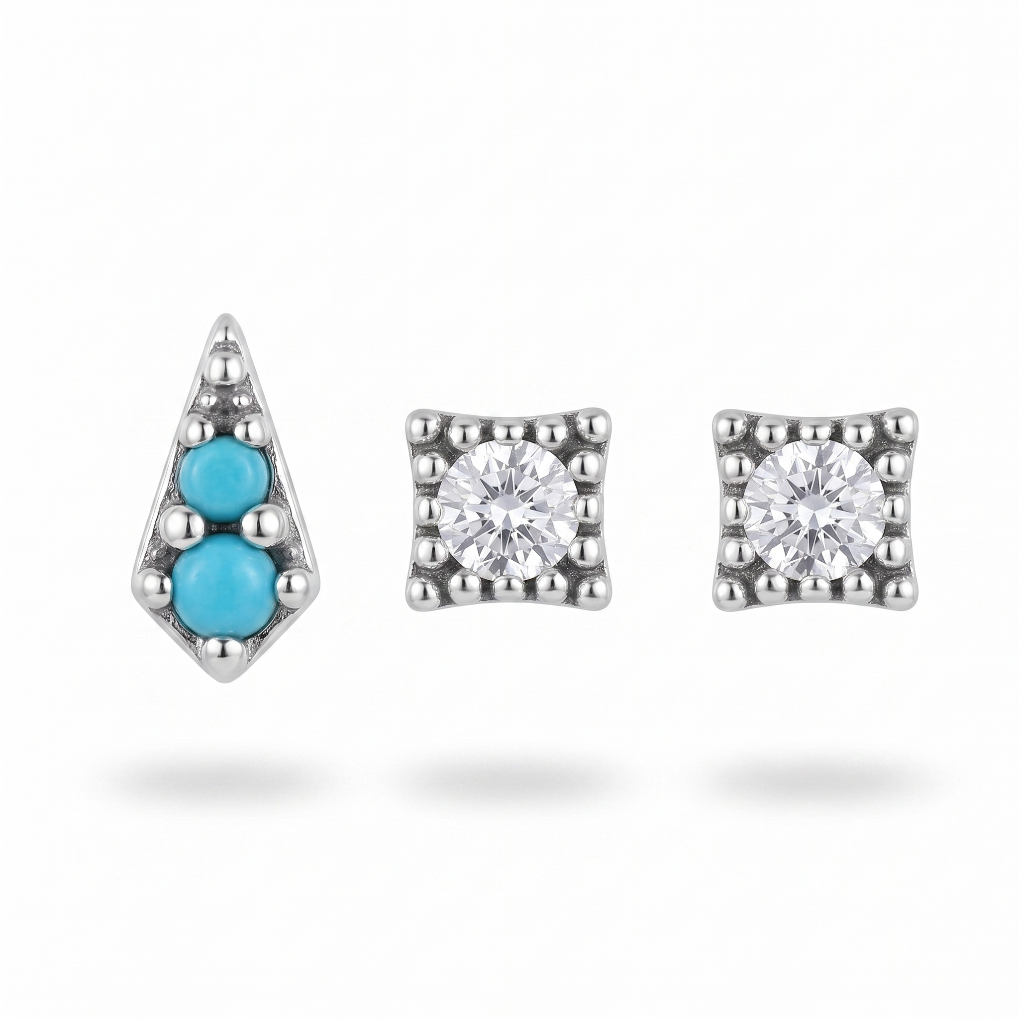 Turquoise Kite & Square Studs