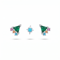 Emerald Triangle & Star Studs