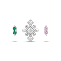 Crystal Diamond & Emerald Studs