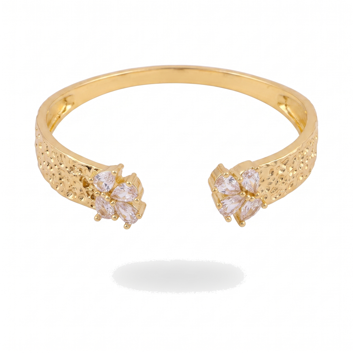 Gold Crystal Leaf Cuff — Glam by Layal