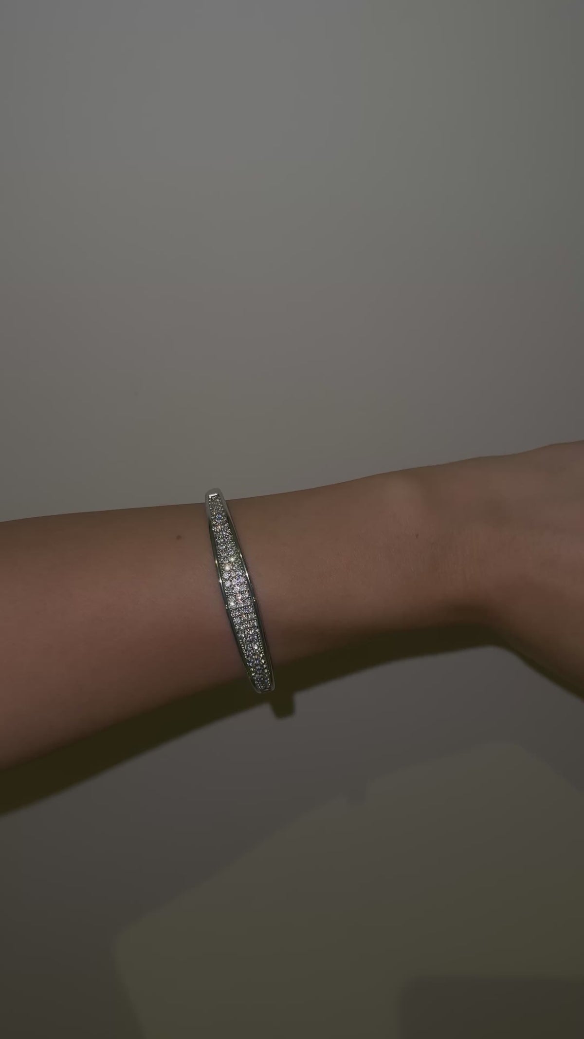 Silver Pave Crystal Bangle