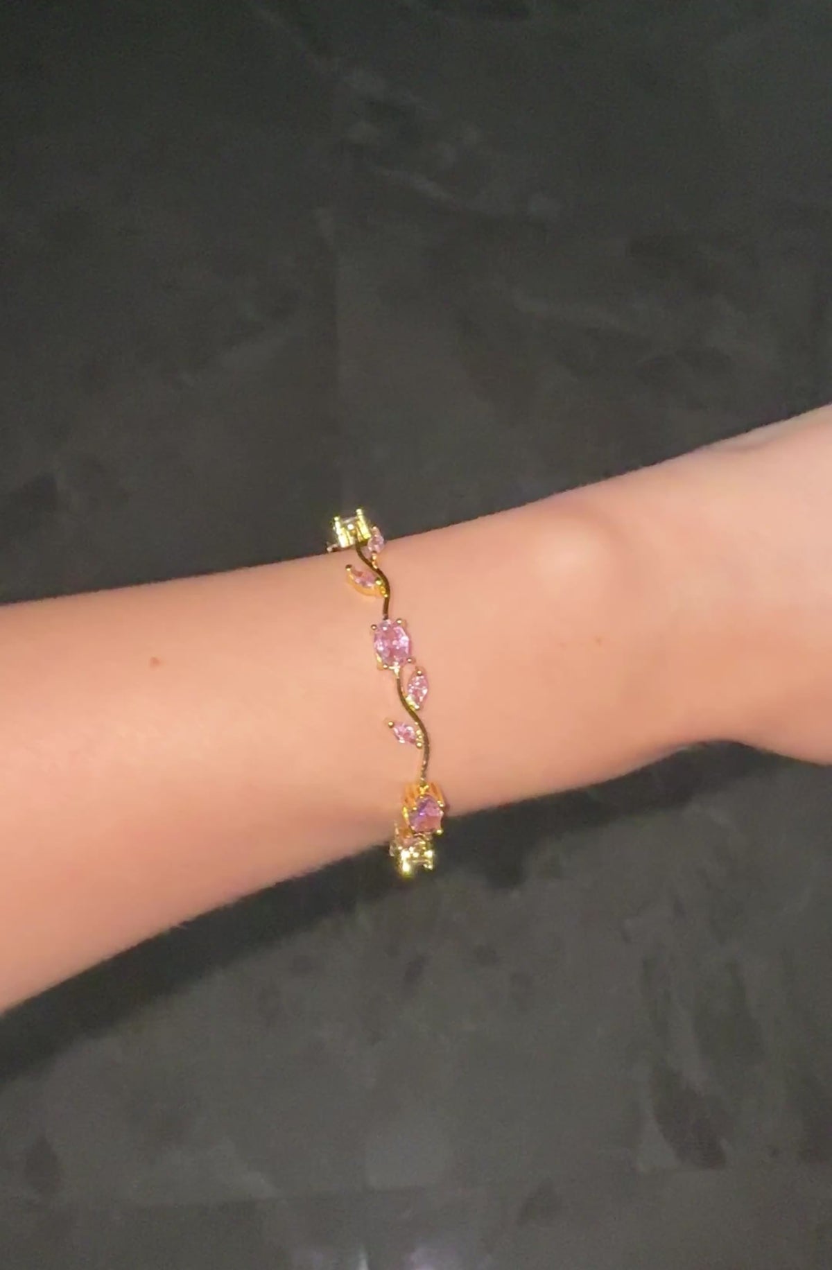 Pink Crystal Vine Bracelet