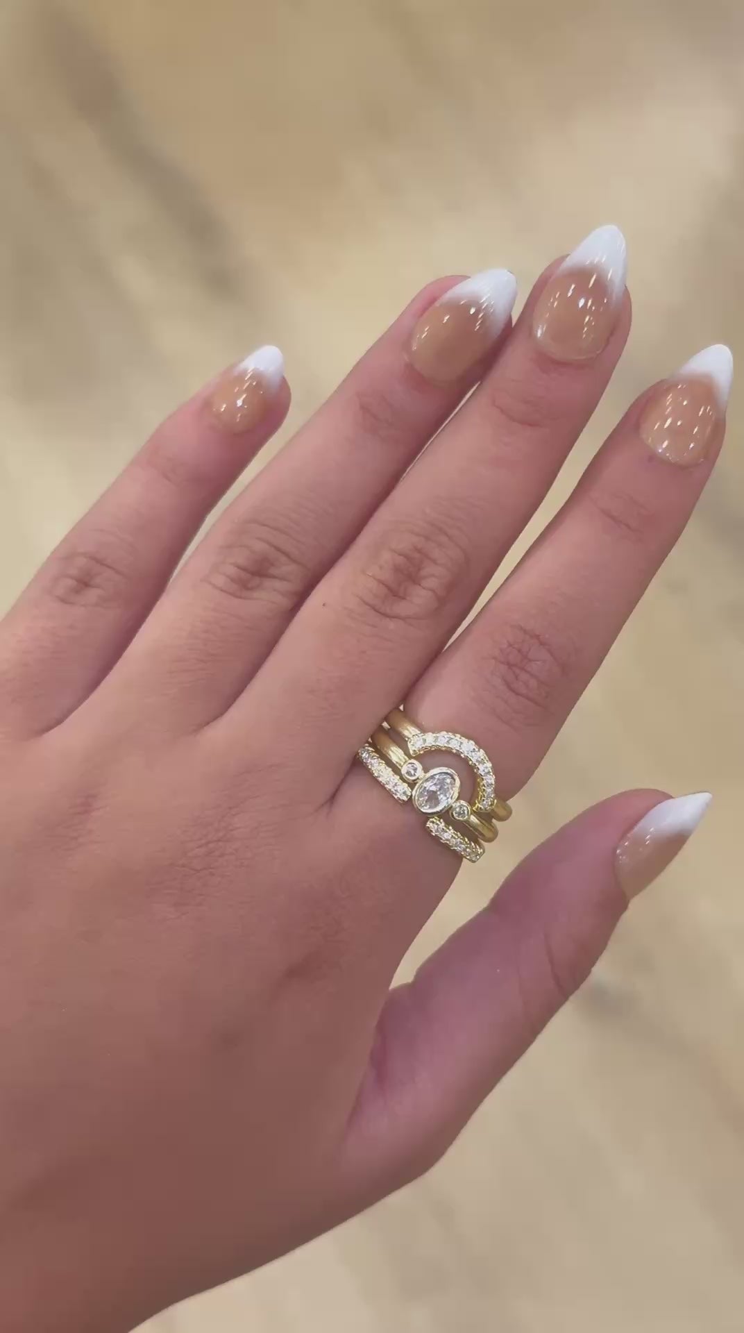 Three-Tone Gold Ring Stack