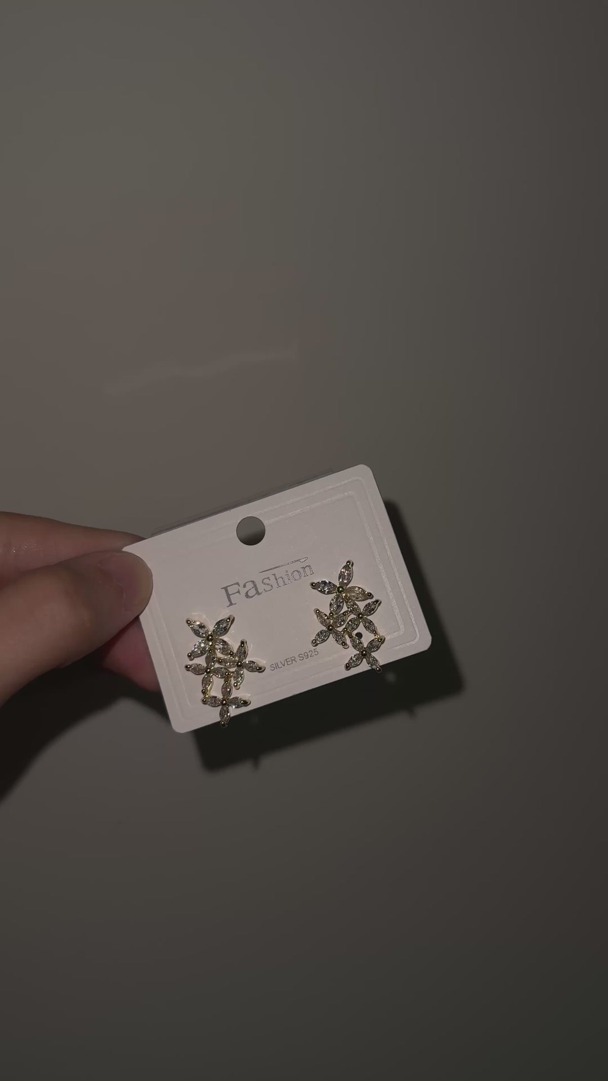Gold Crystal Flower Studs