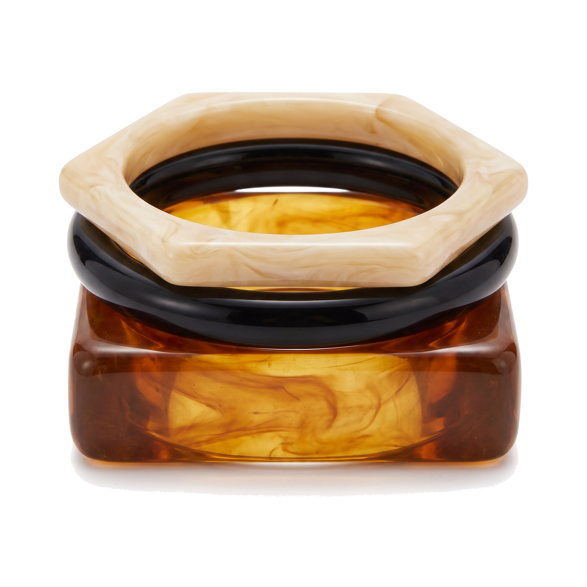 Tortoise Resin Bangle Set — Glam by Layal