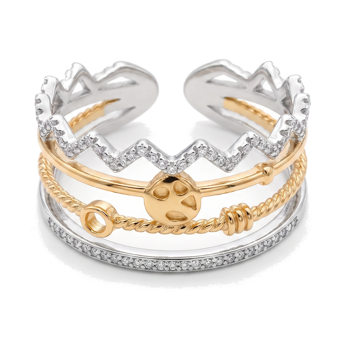 Two-Tone Crown Ring Set — Glam by Layal